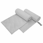 Sports Towels 2 pcs Grey 200 x 100 cm Polyester and Polyamide