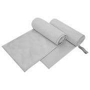 Sporthanddoeken 2 stuks grijs 100x200 cm polyester polyamide