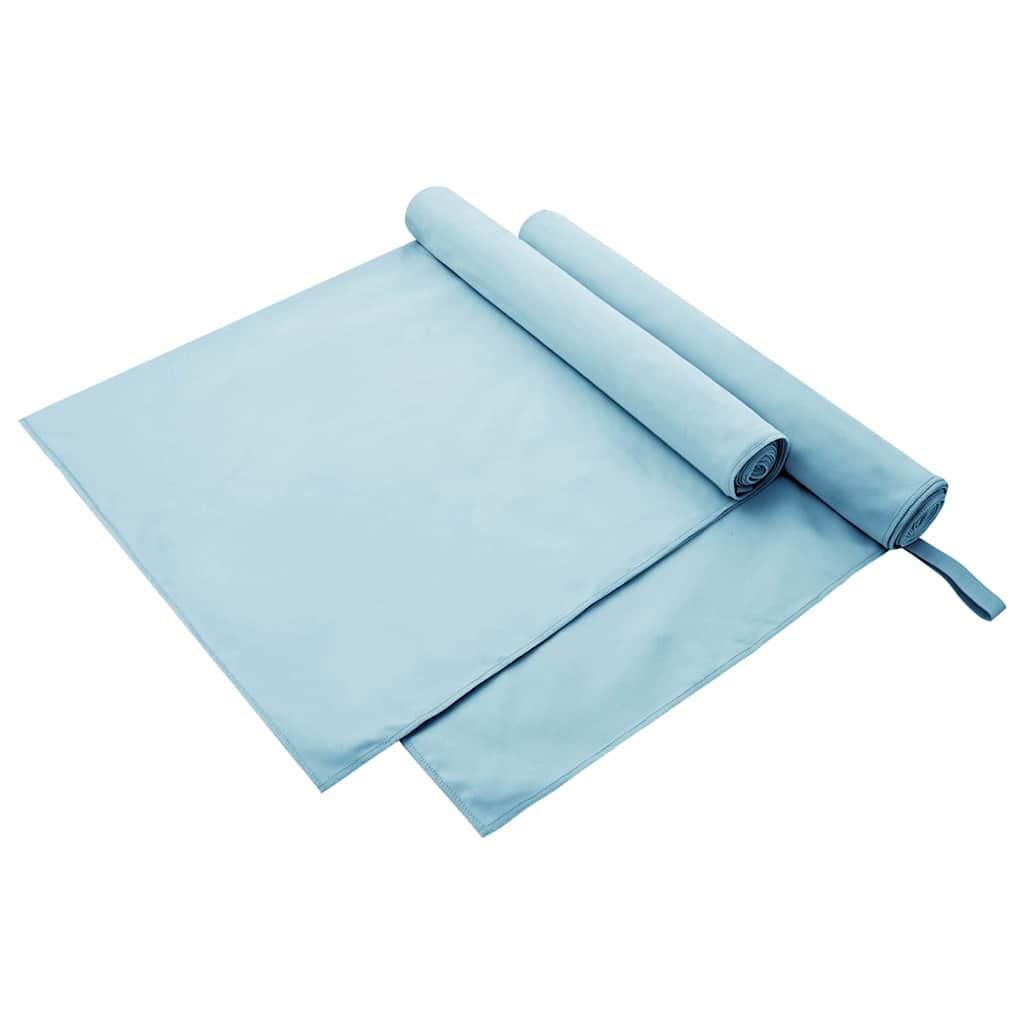 Sporthanddoeken 2 pcs Blauw 180 x 90 cm Polyester en polyamide