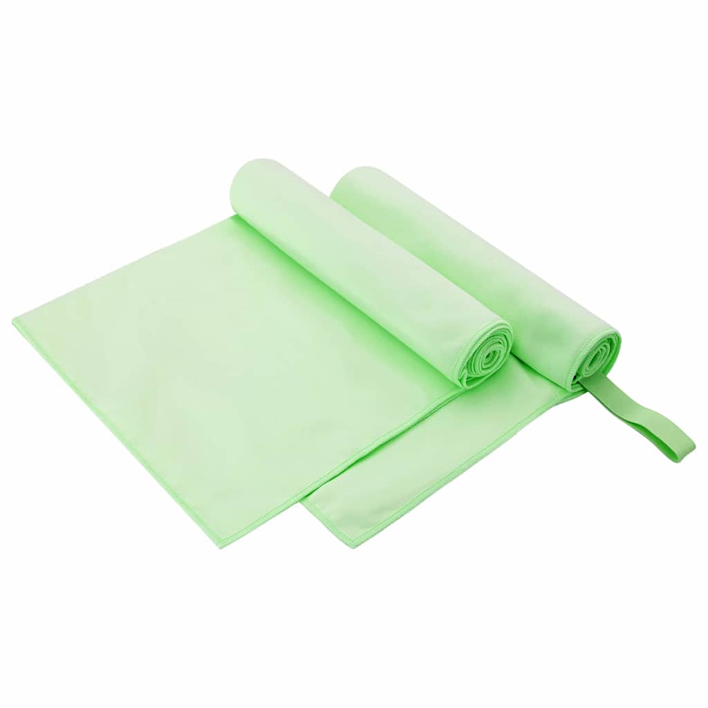 Sporthanddoeken 2 pcs Groen 100 x 50 cm Polyester en polyamide