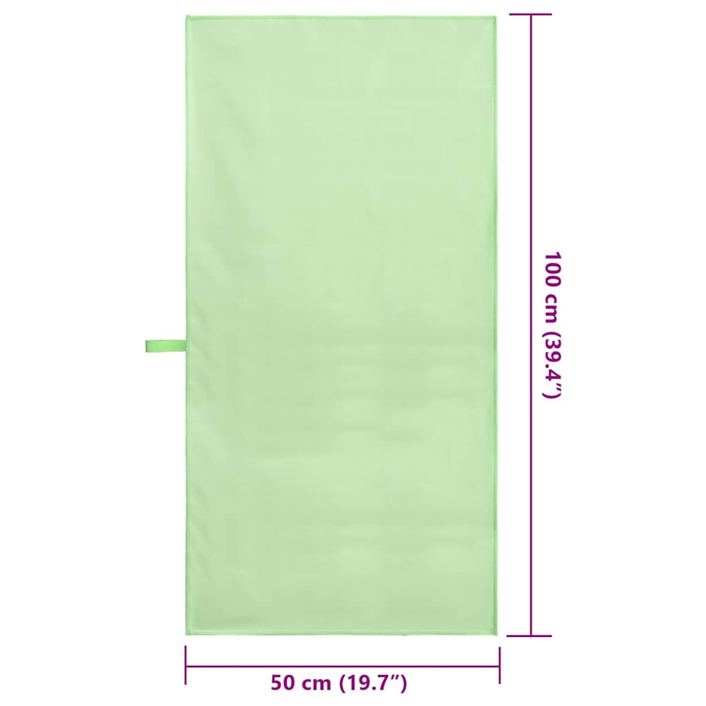 Sporthanddoeken 2 pcs Groen 100 x 50 cm Polyester en polyamide