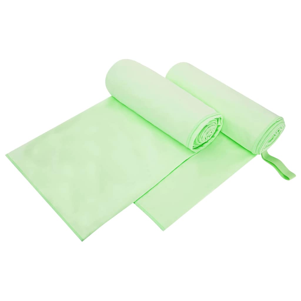 Sporthanddoeken 2 pcs Groen 200 x 100 cm Polyester en polyamide