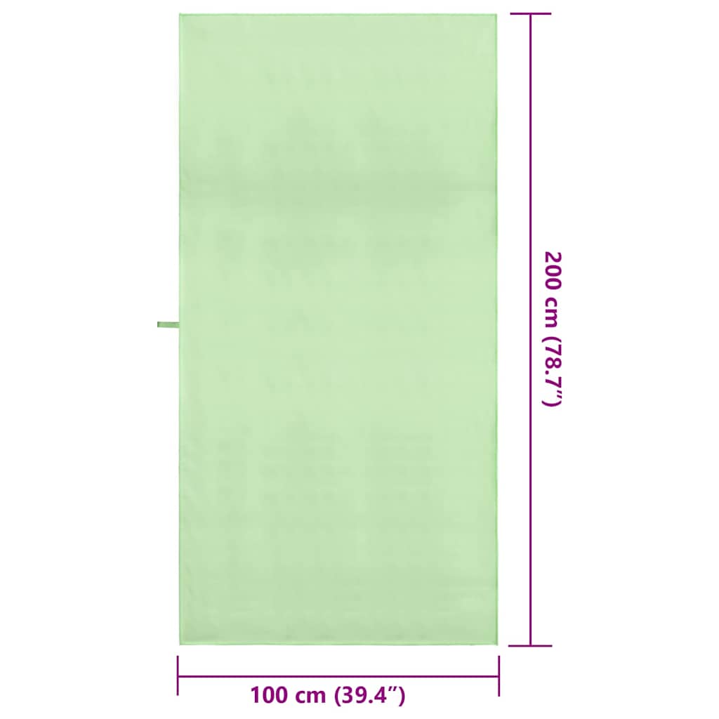 Sporthanddoeken 2 pcs Groen 200 x 100 cm Polyester en polyamide