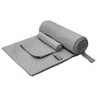 Set of Sports Towels 2 pcs Dark Grey Fabric