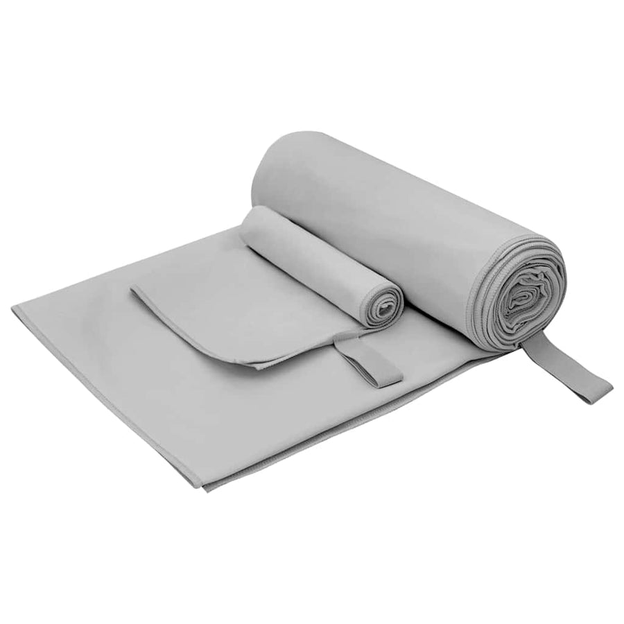 Set van Sporthanddoeken 2 pcs Grijs Stof