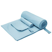 Sporthanddoeken set 2 stuks blauw 50x30cm 100x200cm