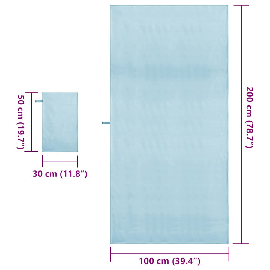 Set van Sporthanddoeken Anders Blauw Stof