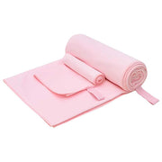 Sporthanddoeken set 2 stuks roze 50x30cm 200x100cm