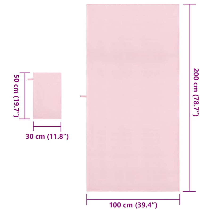 Set van Sporthanddoeken Anders Roze Stof