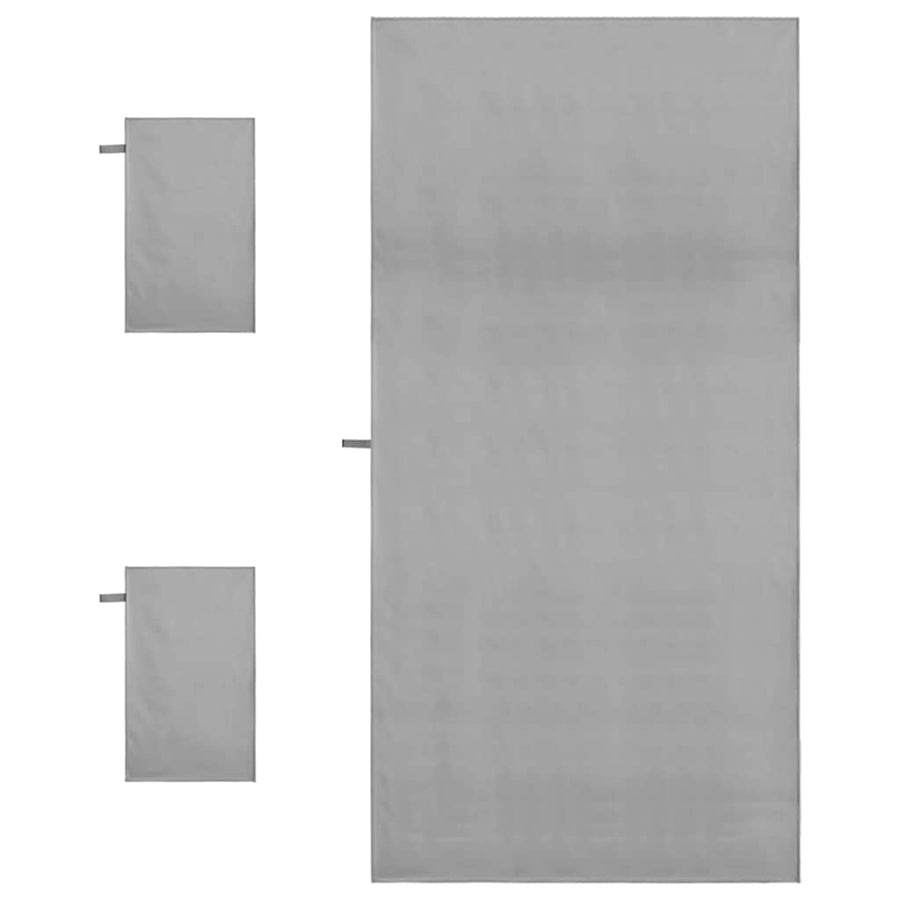 Set van Sporthanddoeken 3 pcs Donkergrijs