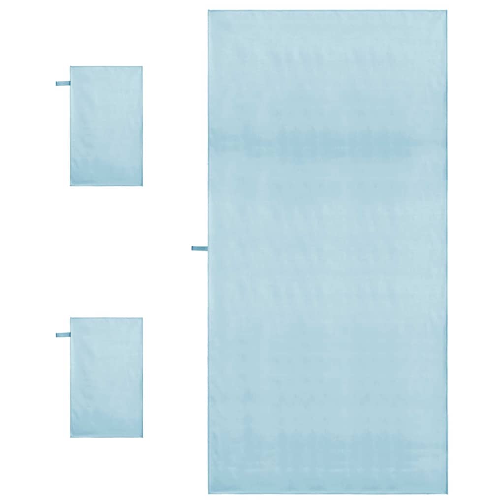 Set van Sporthanddoeken 3 pcs Blauw Polyester en Polyamide