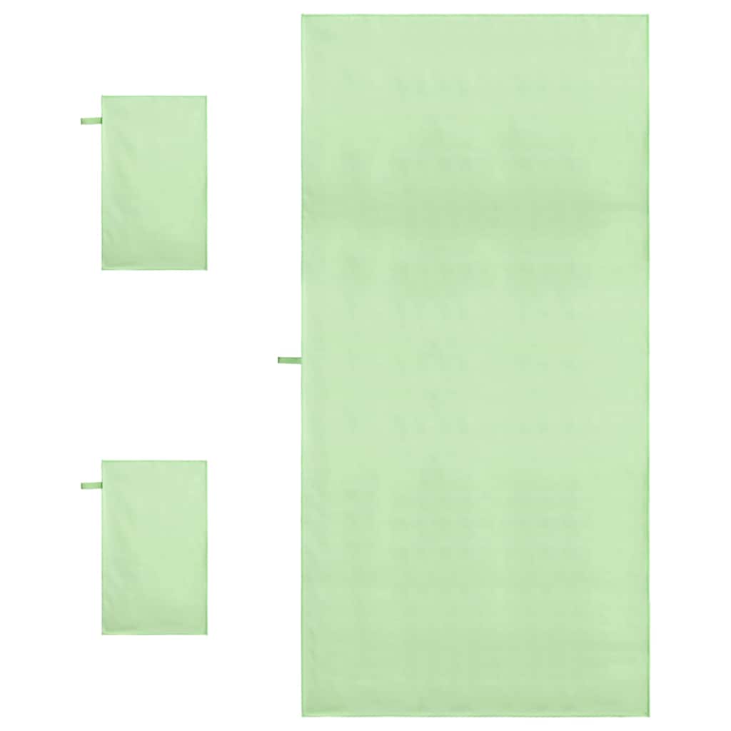 Set van Sporthanddoeken 3 pcs Groen Polyester en Polyamide
