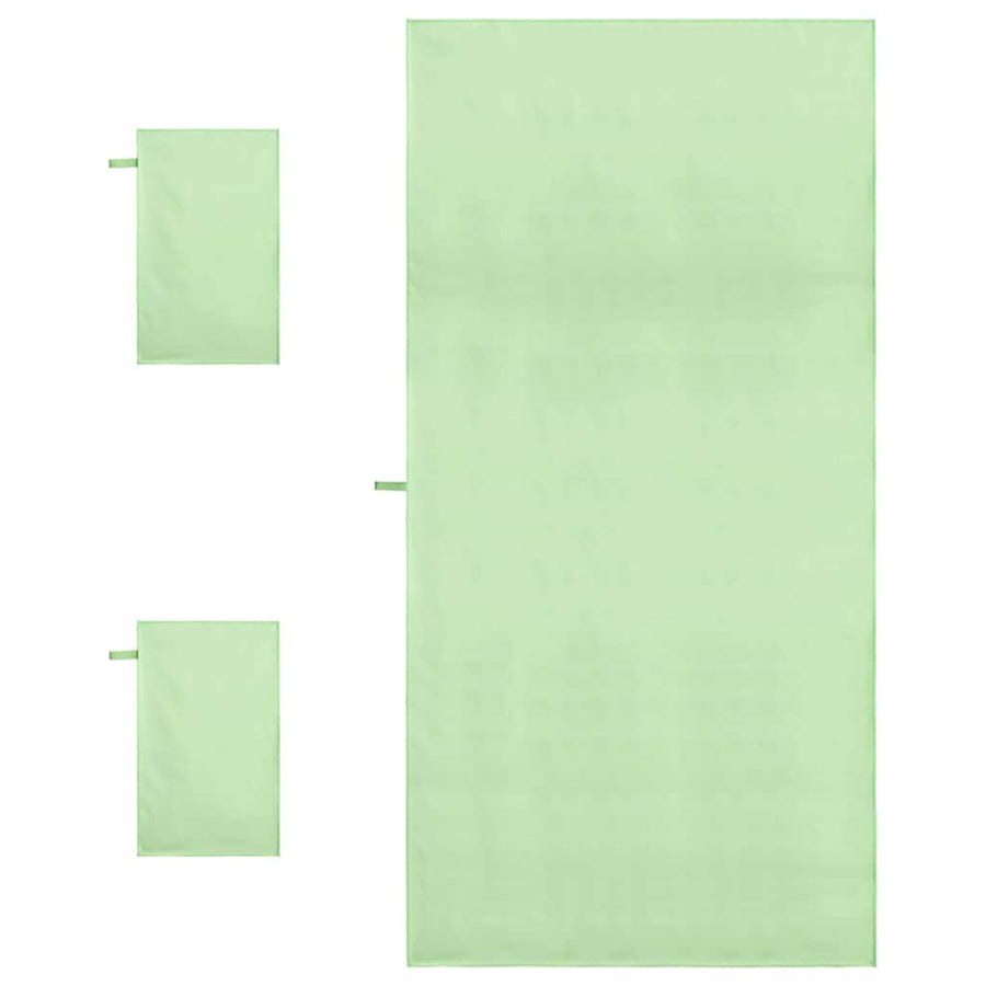 Set van Sporthanddoeken 3 pcs Groen Polyester en Polyamide