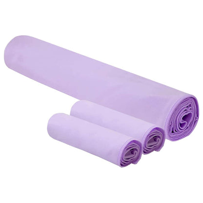Set van Sporthanddoeken 3 pcs Paars Polyester en Polyamide