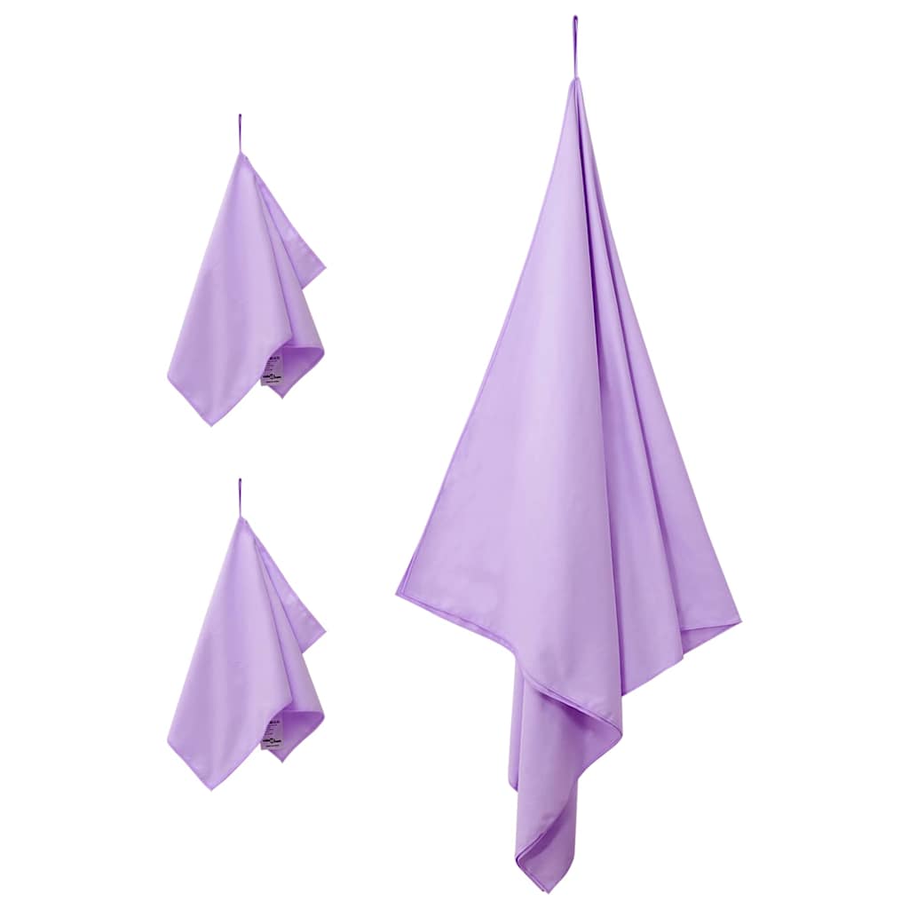 Set van Sporthanddoeken 3 pcs Paars Polyester en Polyamide
