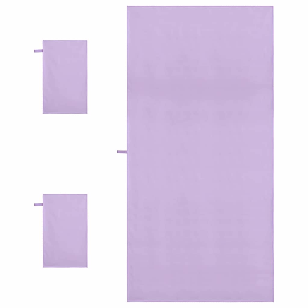 Set van Sporthanddoeken 3 pcs Paars Polyester en Polyamide