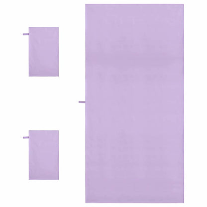 Set van Sporthanddoeken 3 pcs Paars Polyester en Polyamide