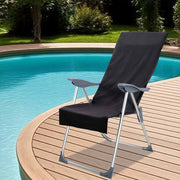 Tuinstoel handdoeken 2 stuks zwart 60x130 cm