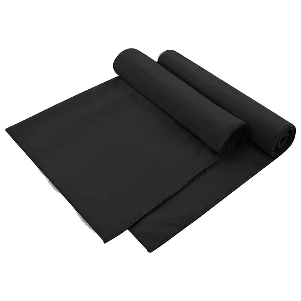 Buiten Stoel Handdoeken 2 pcs Zwart 130 x 60 cm