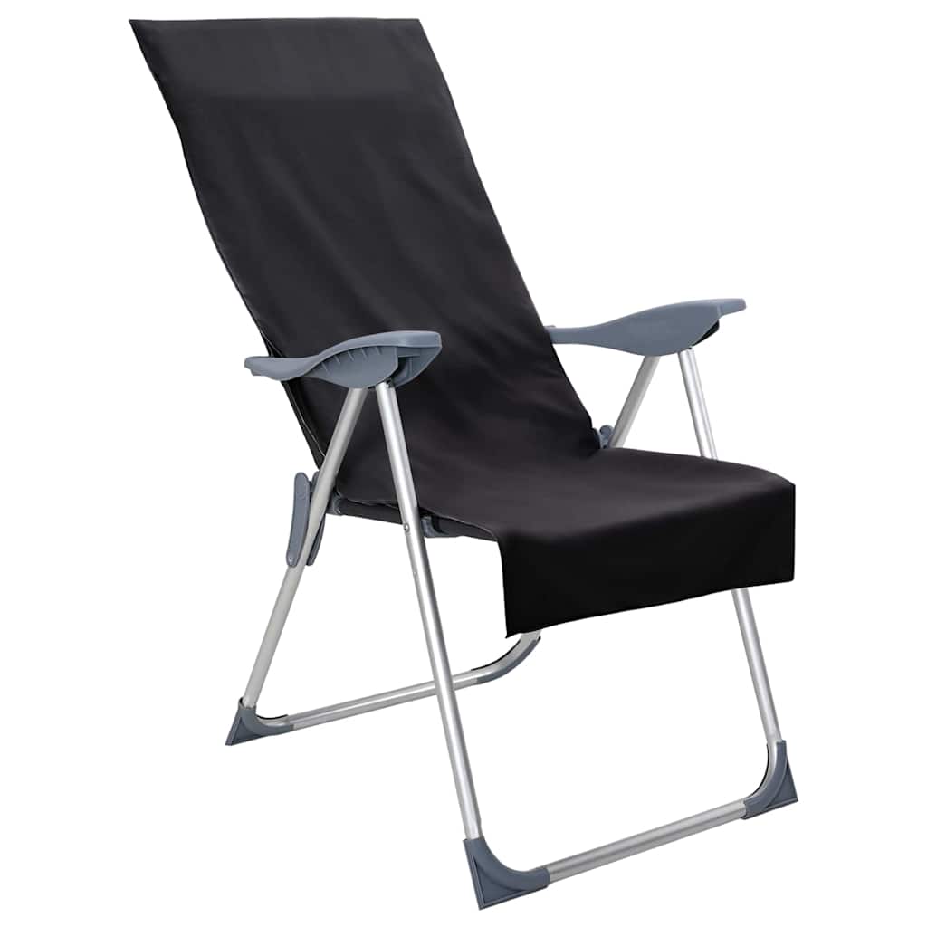 Buiten Stoel Handdoeken 2 pcs Zwart 130 x 60 cm
