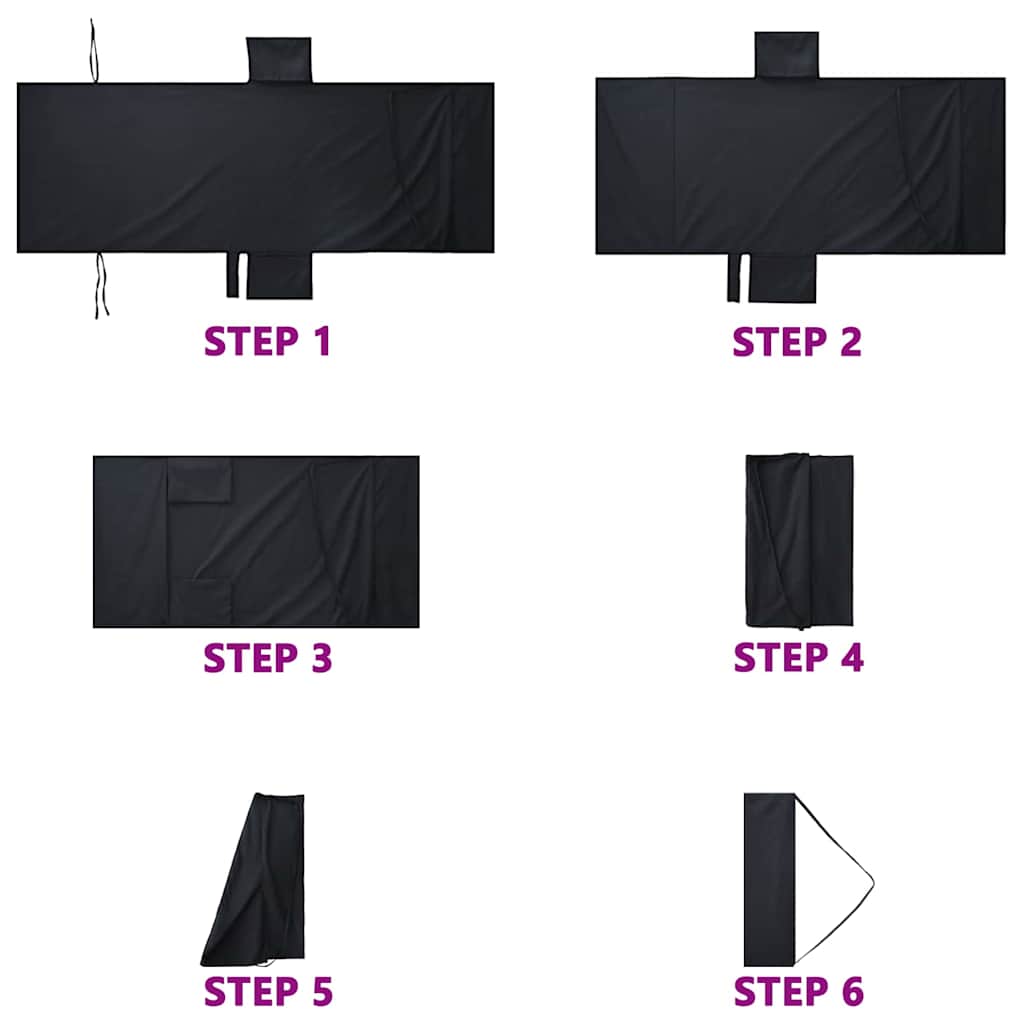 Ligbedhanddoeken 2 pcs Zwart 210 x 75 cm Polyester en Polyamide