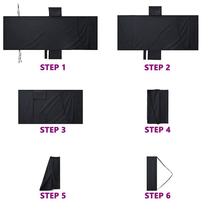 Ligbedhanddoeken 2 pcs Zwart 210 x 75 cm Polyester en Polyamide