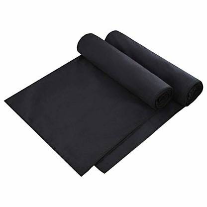 Ligbedhanddoeken 2 pcs Zwart 210 x 75 cm Polyester en Polyamide