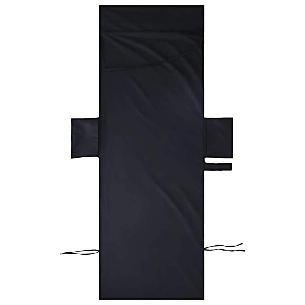 Ligbedhanddoeken 2 pcs Zwart 210 x 75 cm Polyester en Polyamide