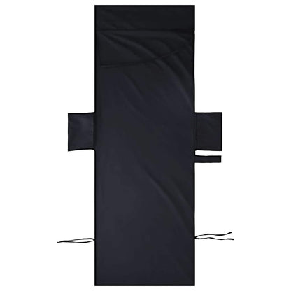 Ligbedhanddoeken 2 pcs Zwart 210 x 75 cm Polyester en Polyamide