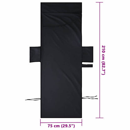 Ligbedhanddoeken 2 pcs Zwart 210 x 75 cm Polyester en Polyamide
