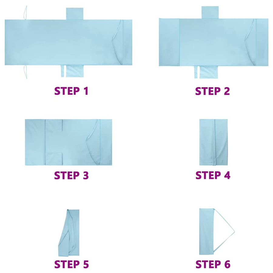 Ligbedhanddoeken 2 pcs Blauw 210 x 75 cm Polyester en Polyamide