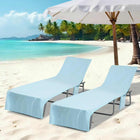 Ligbedhanddoeken 2 stuks blauw 210x75 cm polyester polyamide