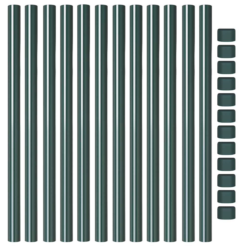 Hekpalen 12 pcs Groen 50 cm Poedergecoat staal