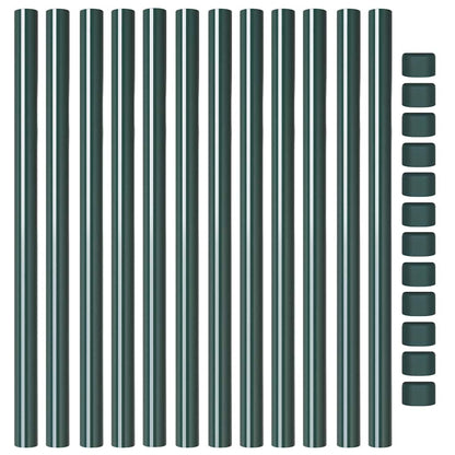 Hekpalen 12 pcs Groen 60 cm Poedergecoat staal
