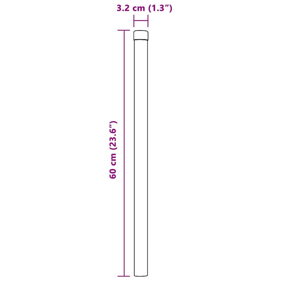 Hekpalen 12 pcs Groen 60 cm Poedergecoat staal
