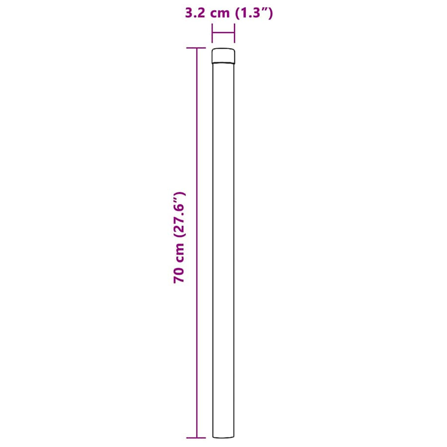 Hekpalen 2 pcs Groen 70 cm Poedergecoat staal
