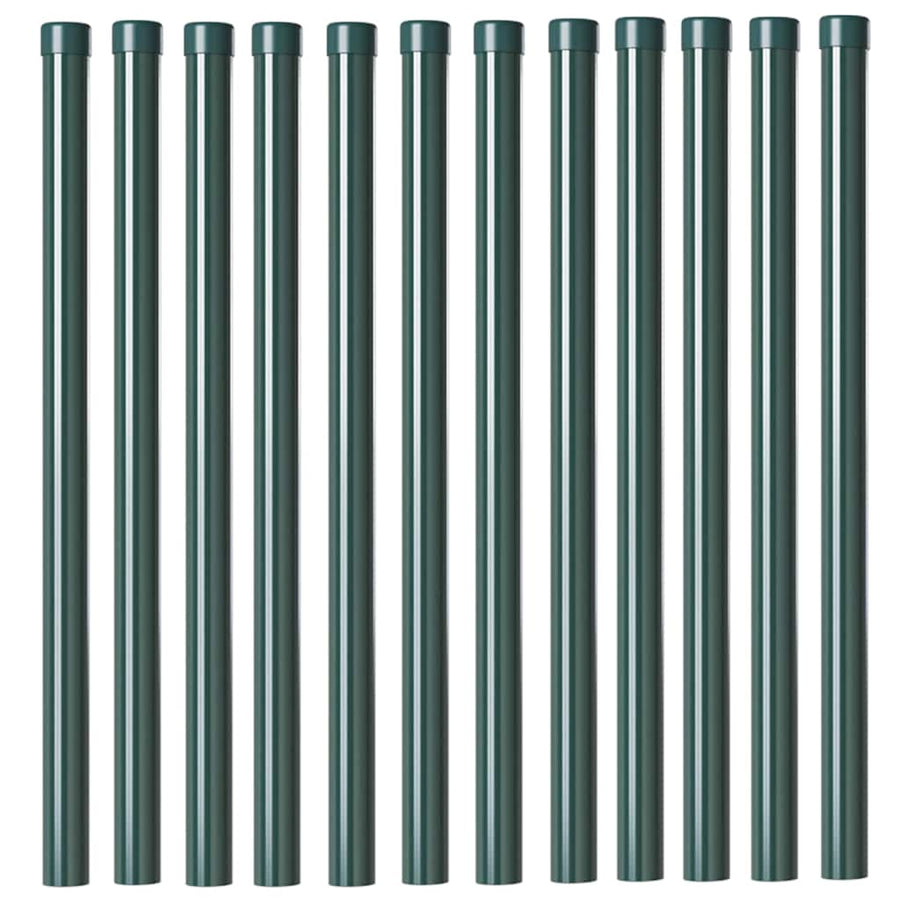 Hekpalen 12 pcs Groen 70 cm Poedergecoat staal
