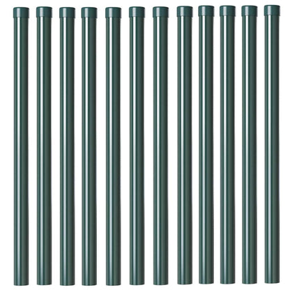 Hekpalen 12 pcs Groen 80 cm Poedergecoat staal