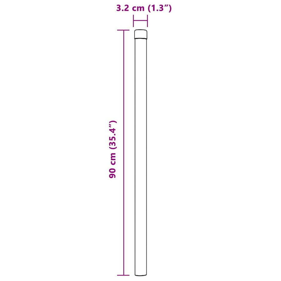 Hekpalen 2 pcs Groen 90 cm Poedergecoat staal