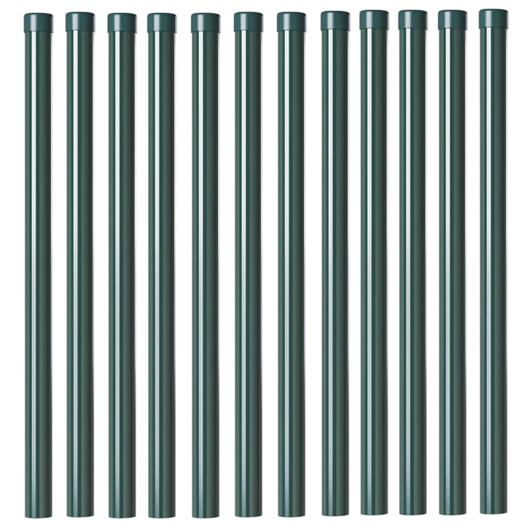 Hekpalen 12 pcs Groen 90 cm Poedergecoat staal