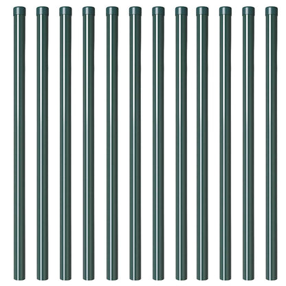 Hekpalen 12 pcs Groen 110 cm Poedergecoat staal