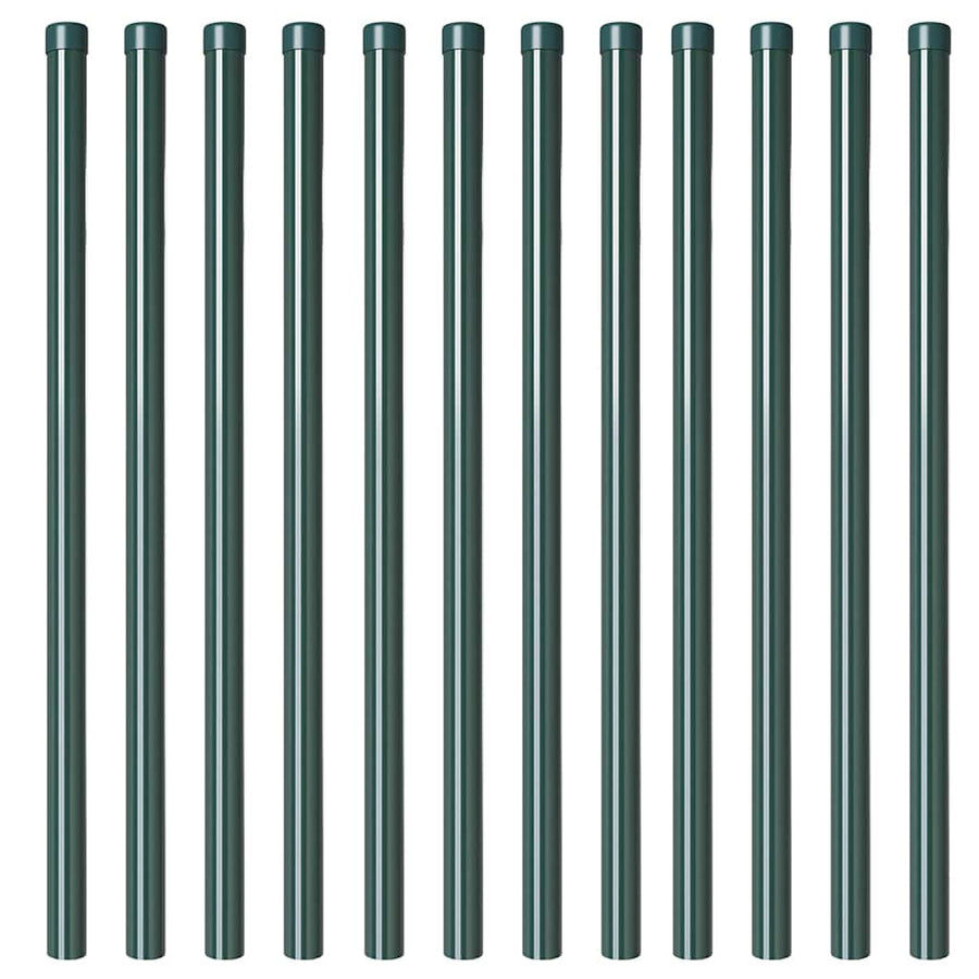 Hekpalen 12 pcs Groen 110 cm Poedergecoat staal