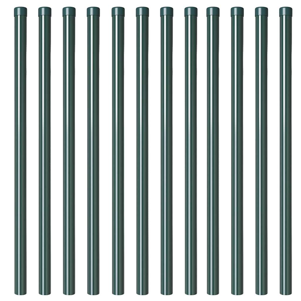 Hekpalen 12 pcs Groen 120 cm Poedergecoat staal