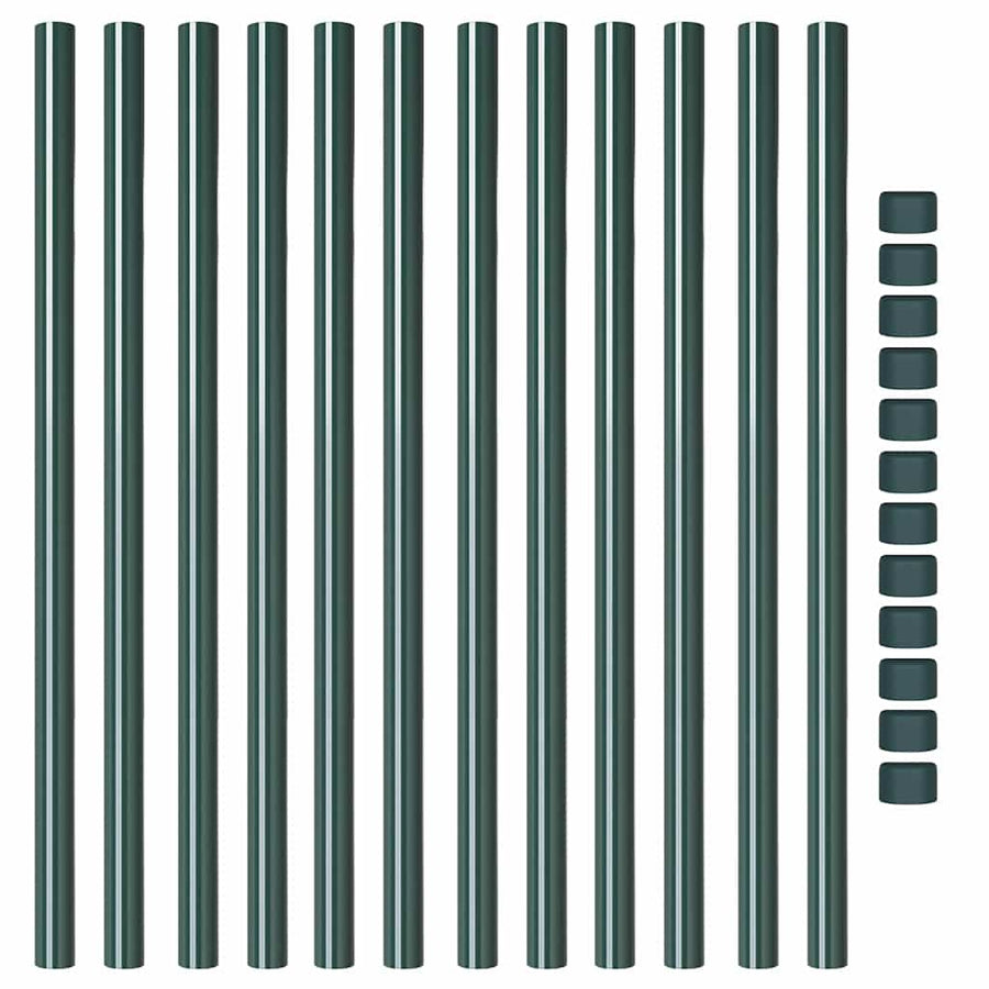 Hekpalen 12 pcs Groen 120 cm Poedergecoat staal