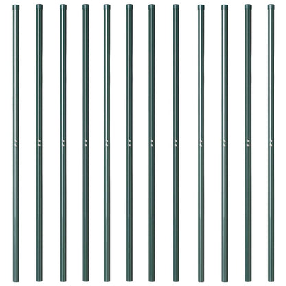 Hekpalen 12 pcs Groen 160 cm Poedergecoat staal