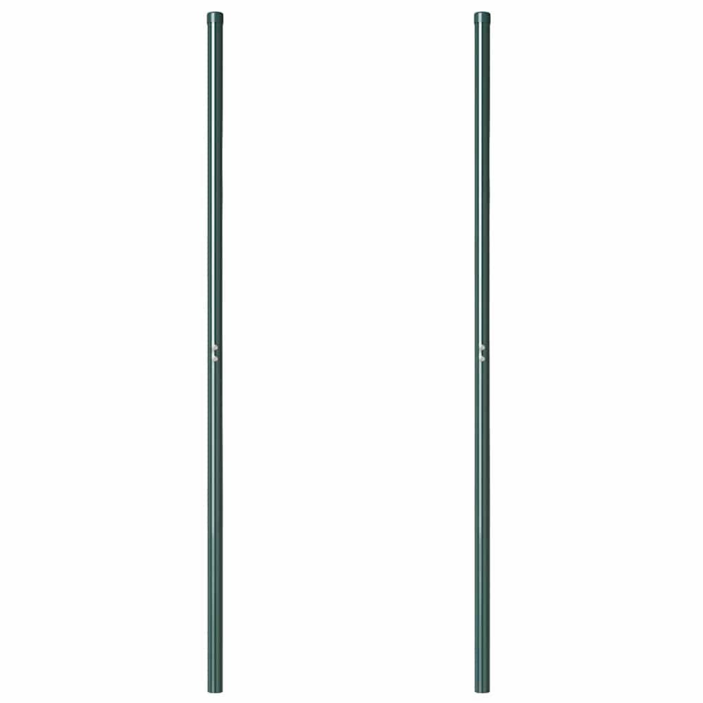 Hekpalen 2 pcs Groen 180 cm Poedergecoat staal