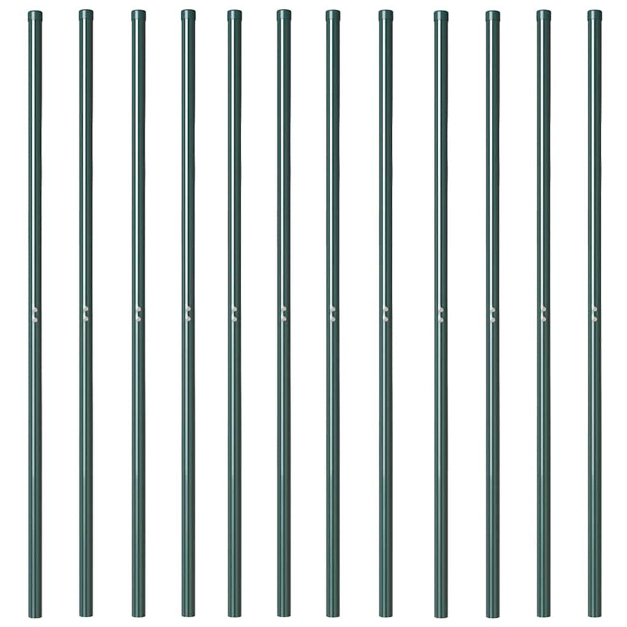 Hekpalen 12 pcs Groen 200 cm Poedergecoat staal
