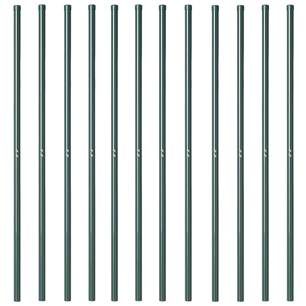 Hekpalen 12 pcs Groen 210 cm Poedergecoat staal