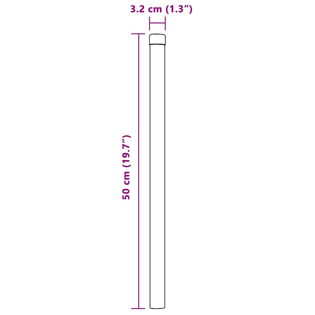 Hekpalen 2 pcs Grijs 50 cm Poedergecoat staal