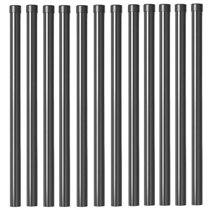 Hekpalen 12 pcs Grijs 90 cm Poedergecoat staal